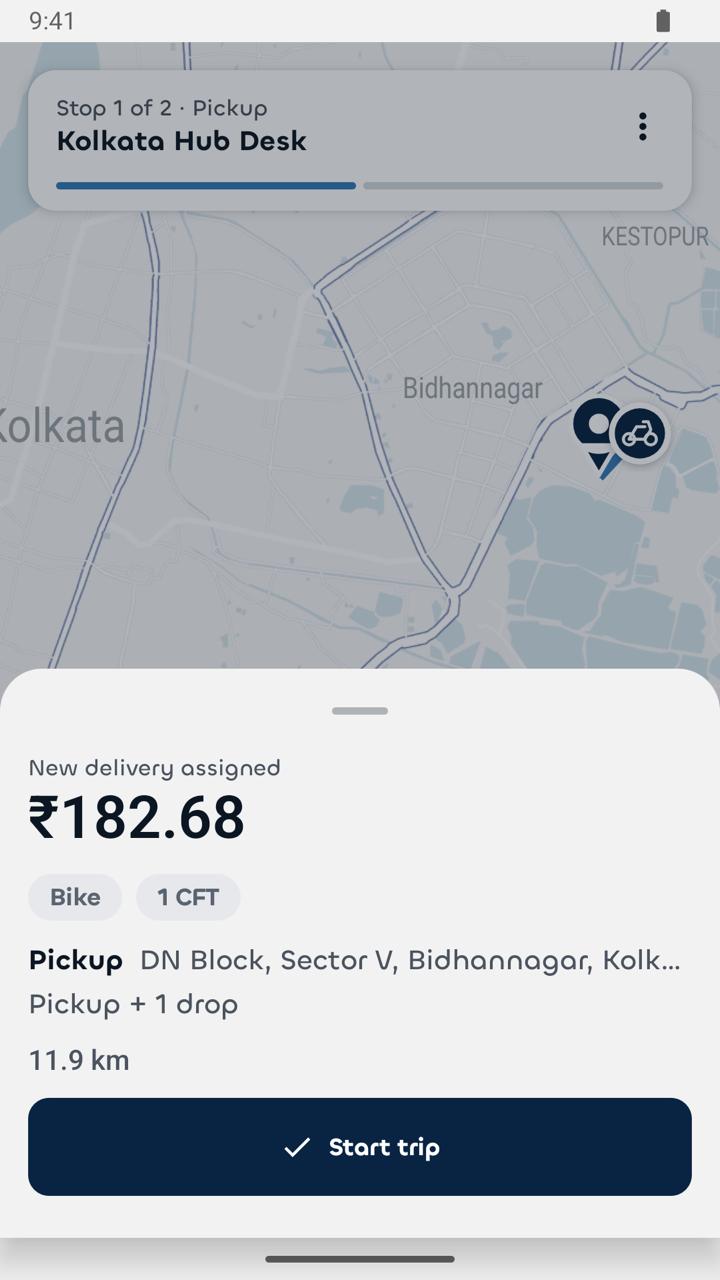 Partner app: assigned delivery